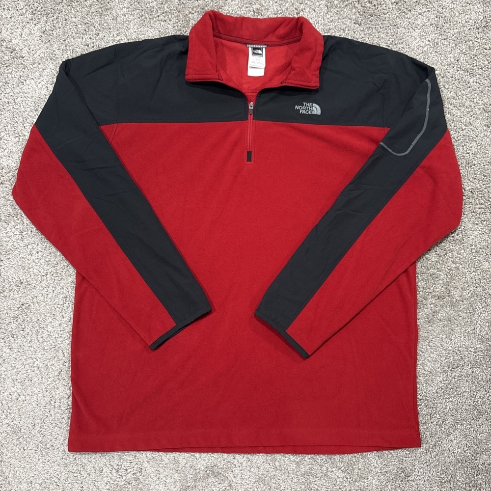 The North Face Men's Red Quarter Zip Pullover Jacket Size XL